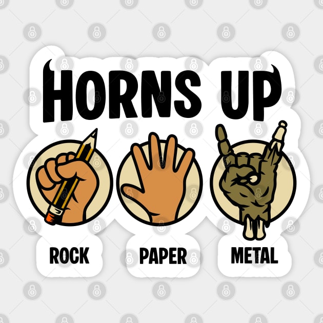ROCK, PAPER, METAL Sticker by artslaves